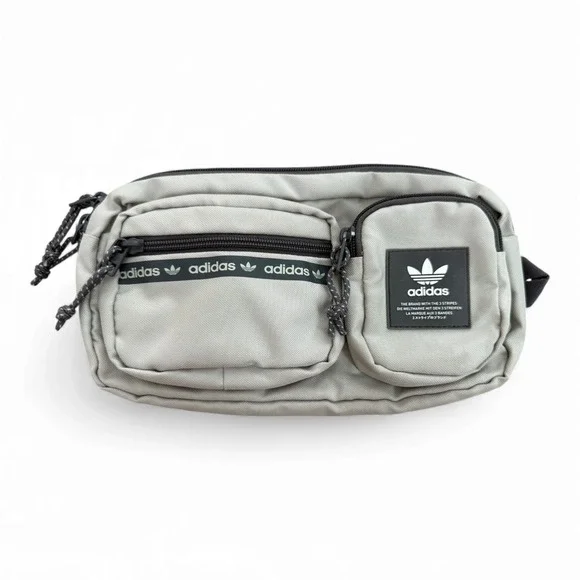 Adidas Originals Utility Waist Bag Gray Multi Pocket Crossbody Fanny Pac - Picture 1 of 10